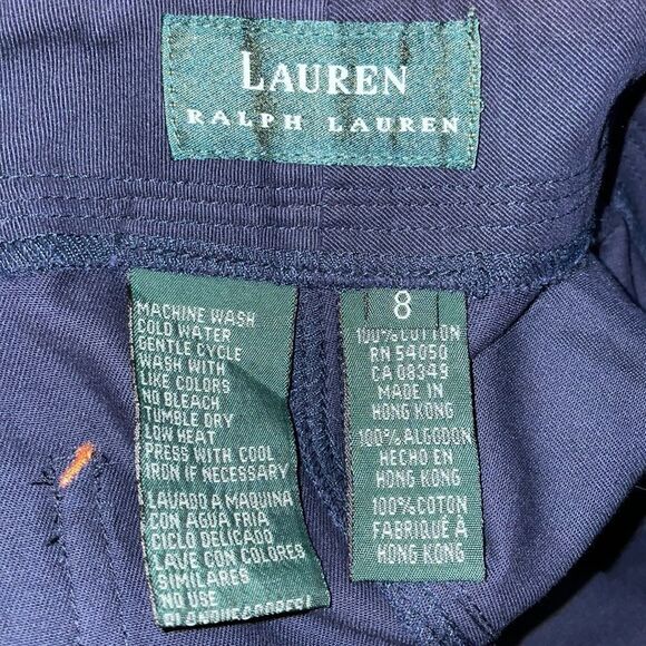 Y2K Lauren Ralph Lauren navy cargo  Shorts size 8 - Picture 5 of 9